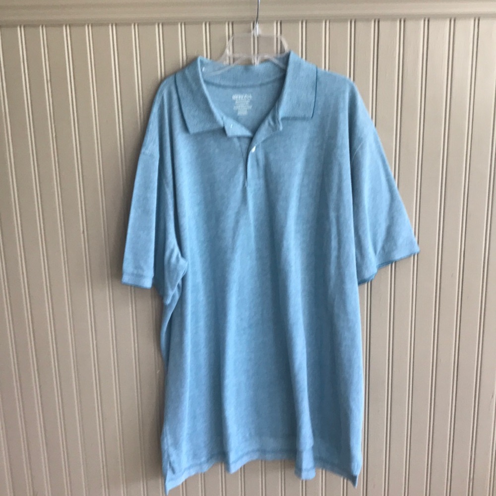 Men’s turquoise heather polo shirt XXL
